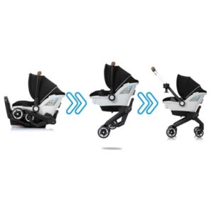Gold Shyft DualRide with Carryall Storage Infant Car Seat and Stroller Combo - Onyx Black