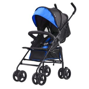 Lightweight Stroller, Compact Easy Fold MultiPosition Recline Canopy Backrest, Carbon Steel Frame, for Travel and More