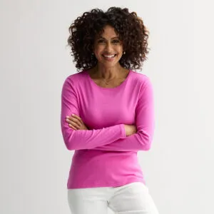 Women's Croft & Barrow® Essential Long-Sleeve Crewneck Tee