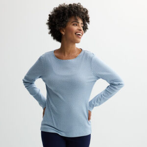 Women's Croft & Barrow® Essential Long-Sleeve Crewneck Tee