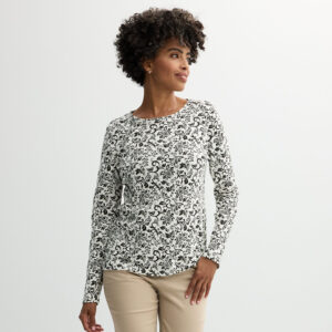 Women's Croft & Barrow® Essential Long-Sleeve Crewneck Tee