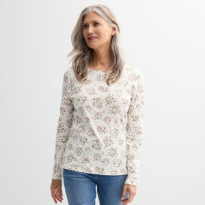 Women's Croft & Barrow® Essential Long-Sleeve Crewneck Tee