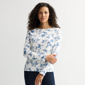 Women's Croft & Barrow® Essential Long-Sleeve Crewneck Tee