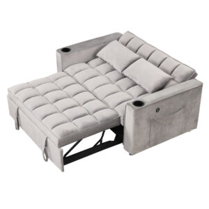 Merax 4-1 Multi-functional Sofa Bed With Cup Holder And Usb Port