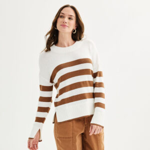 Women's Sonoma Goods For Life® Side Slit Crewneck Sweater
