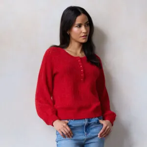 Women's LC Lauren Conrad Pointelle Henley Knitted Sweater