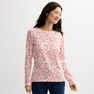 Women's Croft & Barrow® Essential Long-Sleeve Crewneck Tee