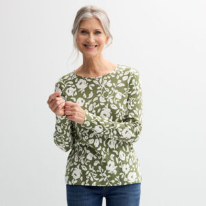 Women's Croft & Barrow® Essential Long-Sleeve Crewneck Tee