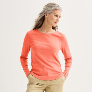 Women's Croft & Barrow® Essential Long-Sleeve Crewneck Tee