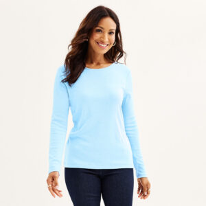 Women's Croft & Barrow® Essential Long-Sleeve Crewneck Tee