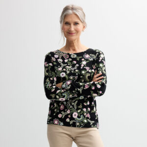 Women's Croft & Barrow® Essential Long-Sleeve Crewneck Tee