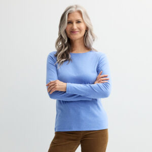 Women's Croft & Barrow® Essential Long-Sleeve Crewneck Tee