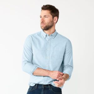 Men's Sonoma Goods For Life® Long Sleeve Perfect Length Button-Down Shirt