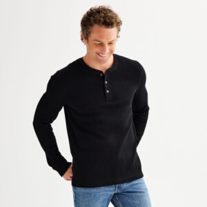 Men's Sonoma Goods For Life® Long Sleeve Waffle Henley Tee