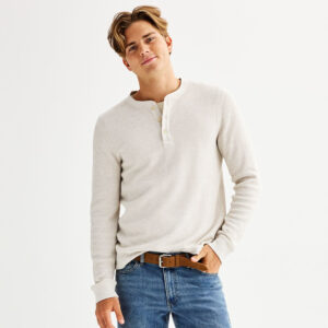 Men's Sonoma Goods For Life® Long Sleeve Waffle Henley Tee