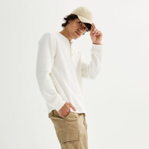 Men's Sonoma Goods For Life® Long Sleeve Textured Henley Tee