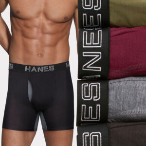 Hanes Ultimate 4-Pack Men's Comfort Flex Fit Total Support Pouch Boxer Briefs