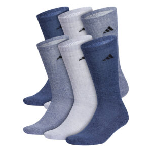 Men's adidas 6-pack Solid Color Athletic Cushioned Crew Socks
