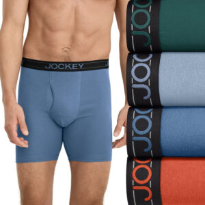 Men's Jockey® 4-Pack Cotton Blend Long Leg Boxer Brief