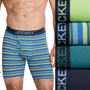 Men's Jockey® 4-Pack Cotton Blend Long Leg Boxer Brief