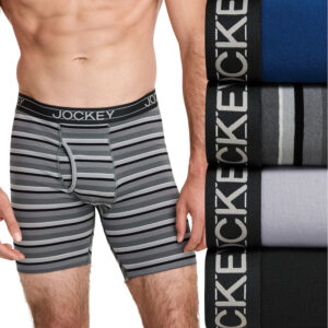 Men's Jockey® 4-Pack Cotton Blend Long Leg Boxer Brief