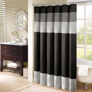 Madison Park Eastridge Faux Silk Shower Curtain