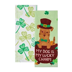 Celebrate Together™ St. Patrick's Day 2-pc. Set Lucky Charm Cat Shamrock Kitchen Towels