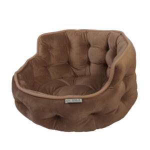 Precious Tails Plush Mini Tufted Velvet Round Pet Bed