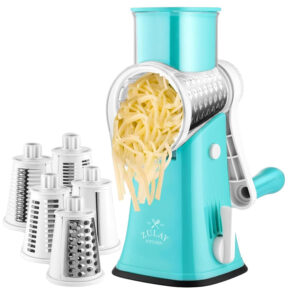 Zulay Kitchen Rotary Cheese Grater with Handle & Upgraded Suction Base