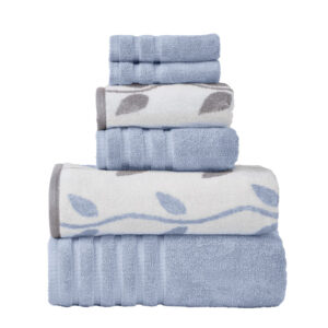 Pacific Coast Textiles Vines 6-piece Yarn Dyed Organic Bath Towel Set