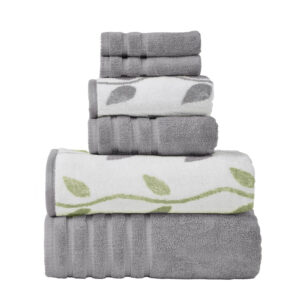 Pacific Coast Textiles Vines 6-piece Yarn Dyed Organic Bath Towel Set