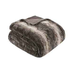 Madison Park Marselle Oversized Faux Fur Throw Blanket