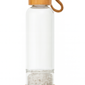 Crystal Elixir Water Bottle – 19 oz Premium Borosilicate Glass with Interchangeable Quartz Chamber