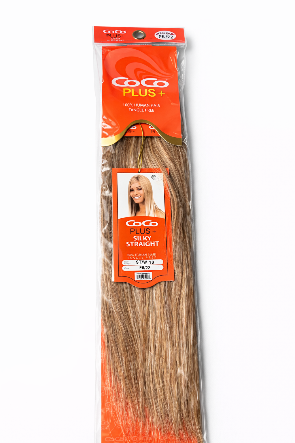 CoCo Plus+ Silky Straight 100% Human Hair Extensions – Color F6/22 (Premium Quality)