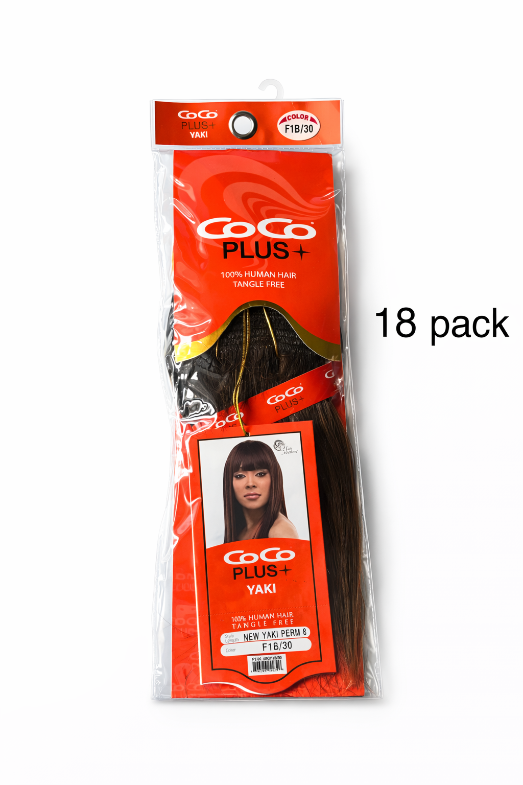 CoCo Plus+ Yaki 100% Human Hair Extensions – (Color F1B/30)