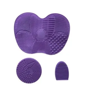 3-Piece Silicone Makeup Brush Cleaning Mat & Scrubber Set