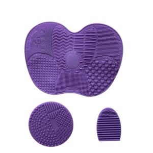3-Piece Silicone Makeup Brush Cleaning Mat & Scrubber Set