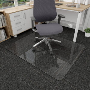 BEAUTYPEAK 36&quote; x 46&quote; Tempered Glass Office Chair Mat for Carpet or Hard Floor Protection