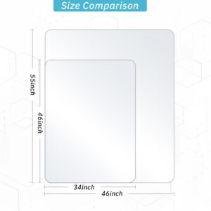BEAUTYPEAK 36&quote; x 46&quote; Tempered Glass Office Chair Mat for Carpet or Hard Floor Protection