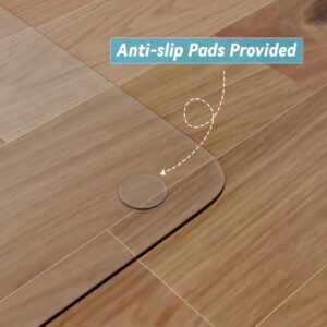 BEAUTYPEAK 36&quote; x 46&quote; Tempered Glass Office Chair Mat for Carpet or Hard Floor Protection