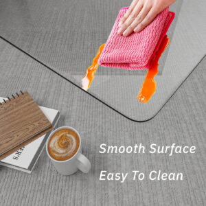 BEAUTYPEAK 36&quote; x 46&quote; Tempered Glass Office Chair Mat for Carpet or Hard Floor Protection