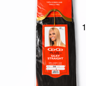 CoCo Plus+ Silky Straight 100% Human Hair Extensions – Color 1 (Jet Black) |