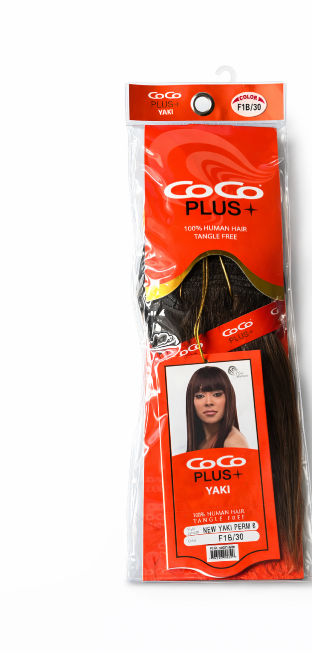 CoCo Plus+ Yaki 100% Human Hair Extensions – (Color F1B/30)