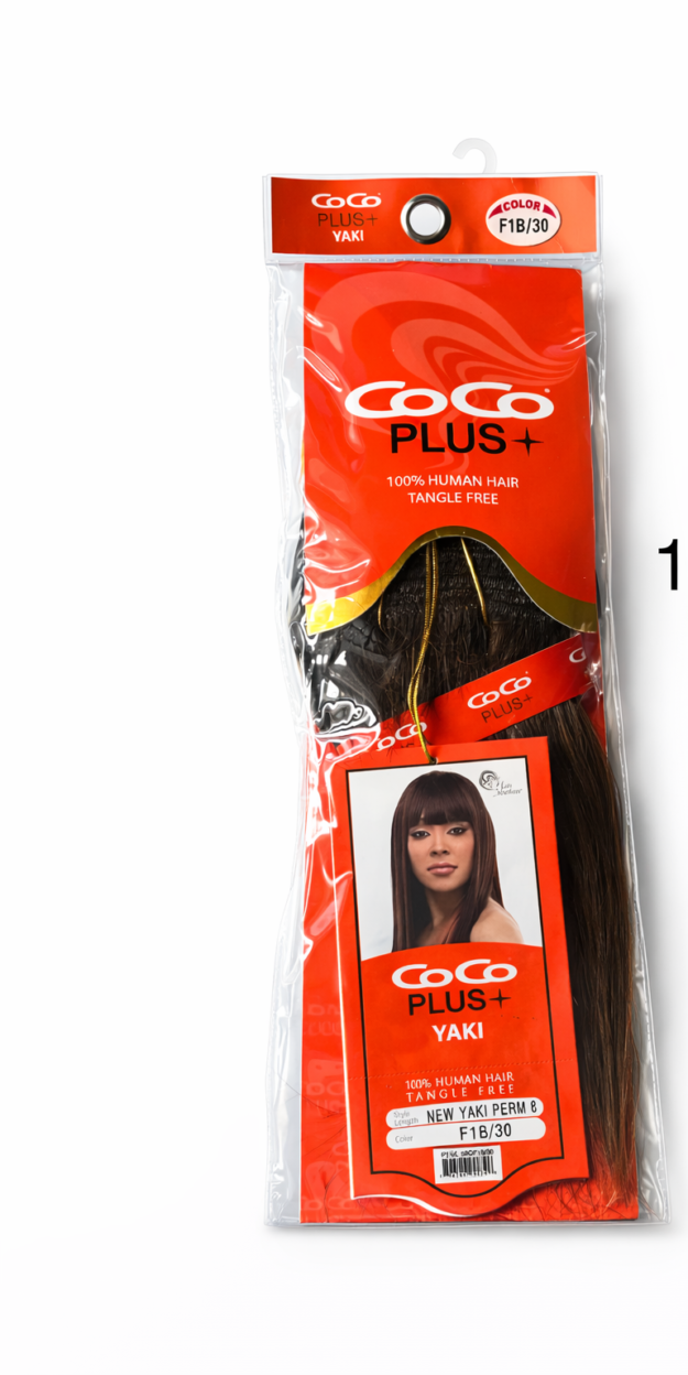 CoCo Plus+ Yaki 100% Human Hair Extensions – (Color F1B/30)