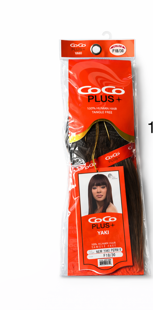 CoCo Plus+ Yaki 100% Human Hair Extensions – (Color F1B/30)
