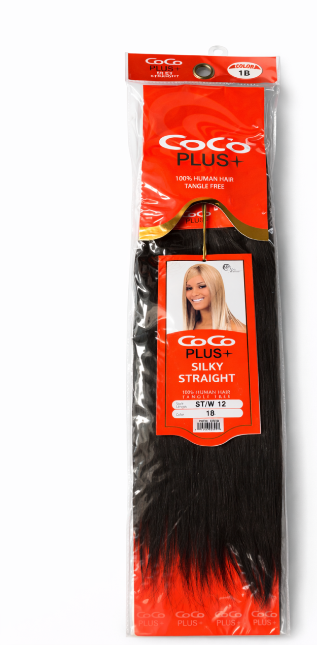 CoCo Plus+ Silky Straight 100% Human Hair Extensions – Color 1B