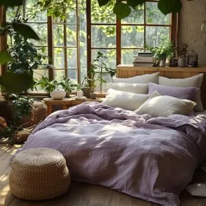 Washed Cotton Duvet Cover Set: Boho Chic Bedroom Bedding