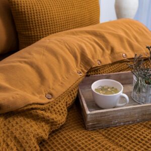 Waffle Duvet Cover: Luxury Organic Turkish Cotton Bedding Set