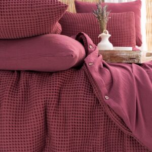 Waffle Duvet Cover: Luxury Organic Turkish Cotton Bedding Set