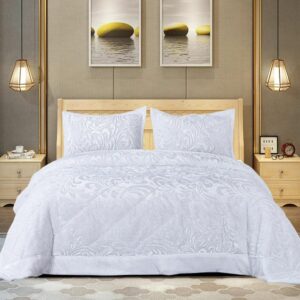 Luxury Quilted Velvet Bedspread Set – 3 Piece Bedding with Pillow Shams